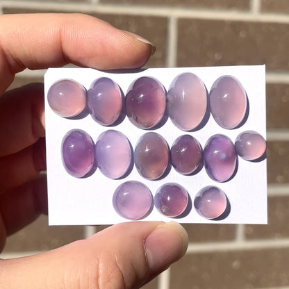 8-17mm Lavender (Purple) Chalcedony Cabochon Smooth - Choose your Stone (W4)