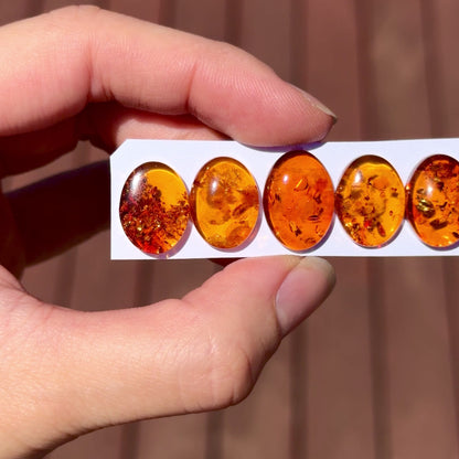 Baltic Amber Oval Cabochon Smooth - Choose your Stone (W10)