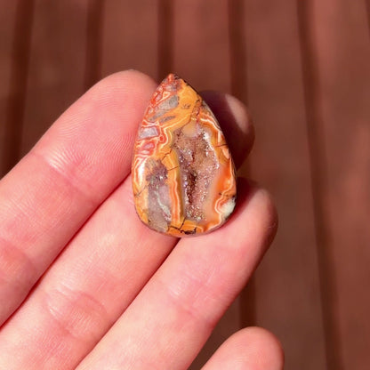Crazy Lace Agate Druzy Cabochon - 28.5 x 18.5mm - W9