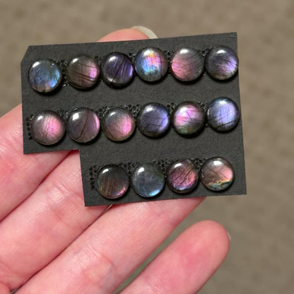 8mm Purple & Pink Labradorite Round Cabochon Smooth - Choose your Stone (W8)