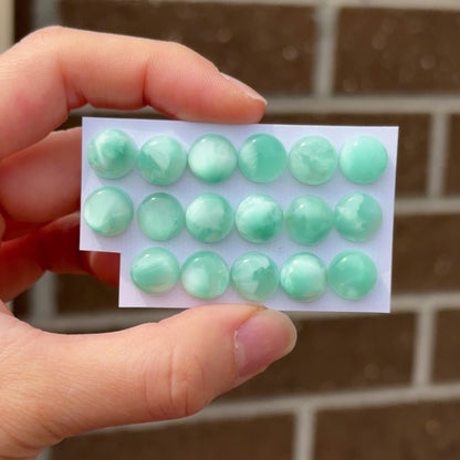10mm Chatoyant Green Hemimorphite Round Cabochon Smooth  - Choose your Stone (W2)