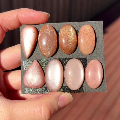 Peach Moonstone Cabochon Smooth  - Choose your Stone (W16)
