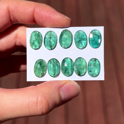 Emerald Kyanite Cabochon Rose cut, 12x8mm - Choose your Stone E13