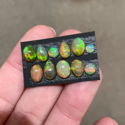 Ethiopian Welo Opal Cabochons Smooth - 11pcs (FULL LOT) [W1]