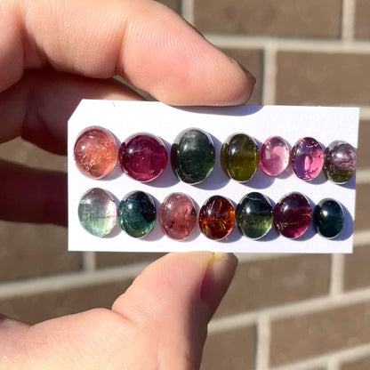 7-10mm Multi Tourmaline Cabochon Smooth - Choose your Stone (W5)