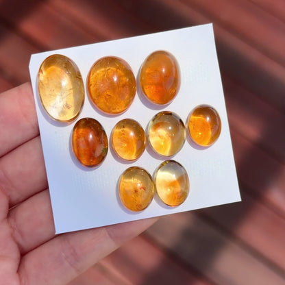 High-domed Brandy Citrine Cabochon Smooth Oval - Choose your Stone (W3-EY)