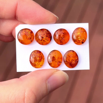 9-11mm Baltic Amber Round & Oval Cabochon Smooth - Choose your Stone (W9)