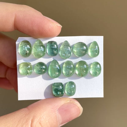 7-10mm Emerald & Mint Green Kyanite Cabochon Smooth - Choose your Stone (W4)