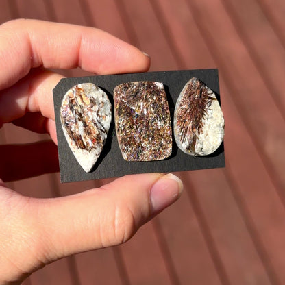 Astrophyllite Druzy Cabochon Raw-Face - Choose your Stone (W13)