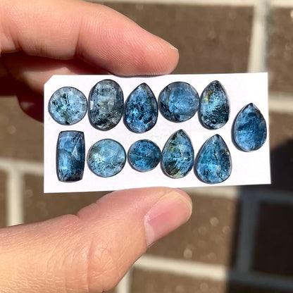 Teal Moss Kyanite Cabochon Rose cut - Choose your Stone (W7)