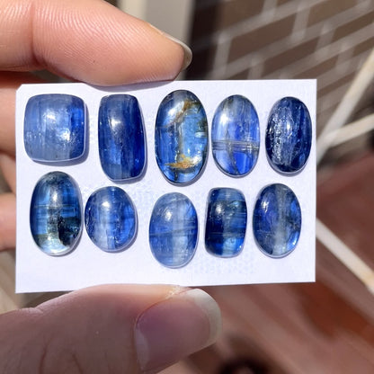 11-16mm Indigo Blue Kyanite Oval Cabochon Smooth - Choose your Stone (W10)