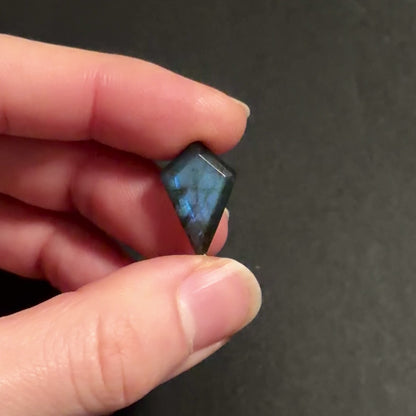 Blue Labradorite Faceted Kite (Pavilion Back) - 19.5x12.5mm (W11)