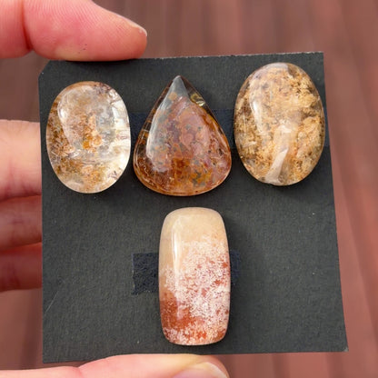 Garden Quartz (Lodolite) Cabochon, Flat (Raw) Back - Choose your Stone (W7)