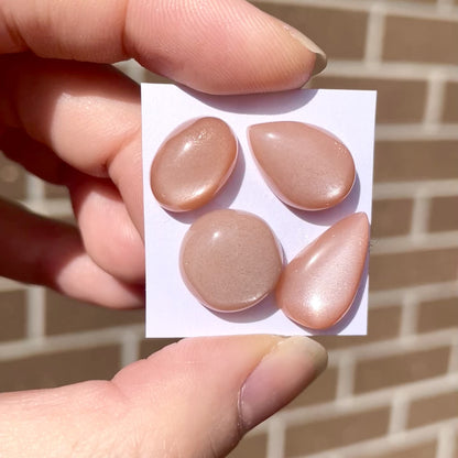 Peach Moonstone Cabochon Smooth - Choose your Stone (W5)