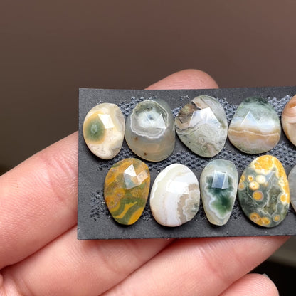 Ocean Jasper Cabochon Rose cut - Choose your Stone (W4) 12-16mm