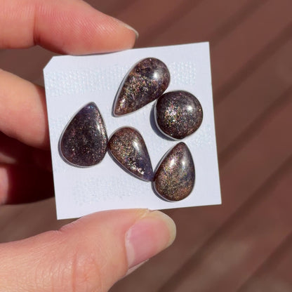 12-18mm Mini Bloodshot Iolite Cabochon Smooth - Choose your Stone (W11)