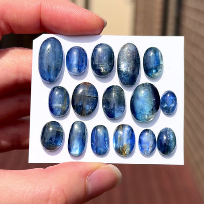 9-18mm Indigo Blue Kyanite Oval Cabochon Smooth - Choose your Stone (W5)