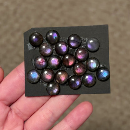 10mm Purple & Pink Labradorite Round Cabochon Smooth - Choose your Stone (W9)