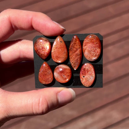 Rainbow Confetti Orange Sunstone Cabochon Smooth - Choose your Stone (W17)