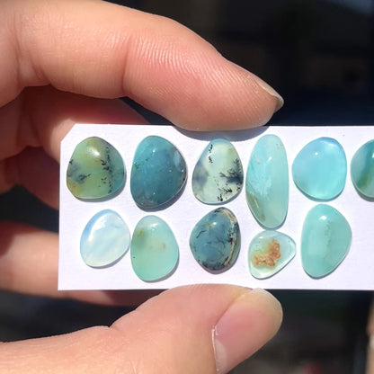 8-16mm Peruvian Blue Opal Cabochon Smooth - Choose your Stone (W9)